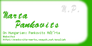 marta pankovits business card